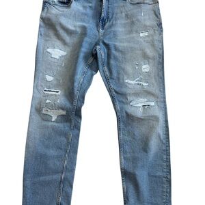 Old Navy Men's Light Blue Distressed Skinny Jeans